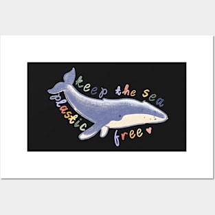 Keep the Sea Plastic Free Whale Posters and Art